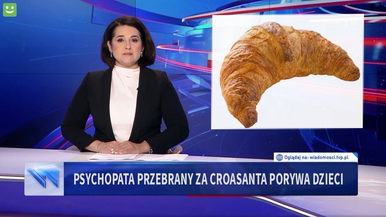 psychopata przebrany za croasanta porywa dzieci