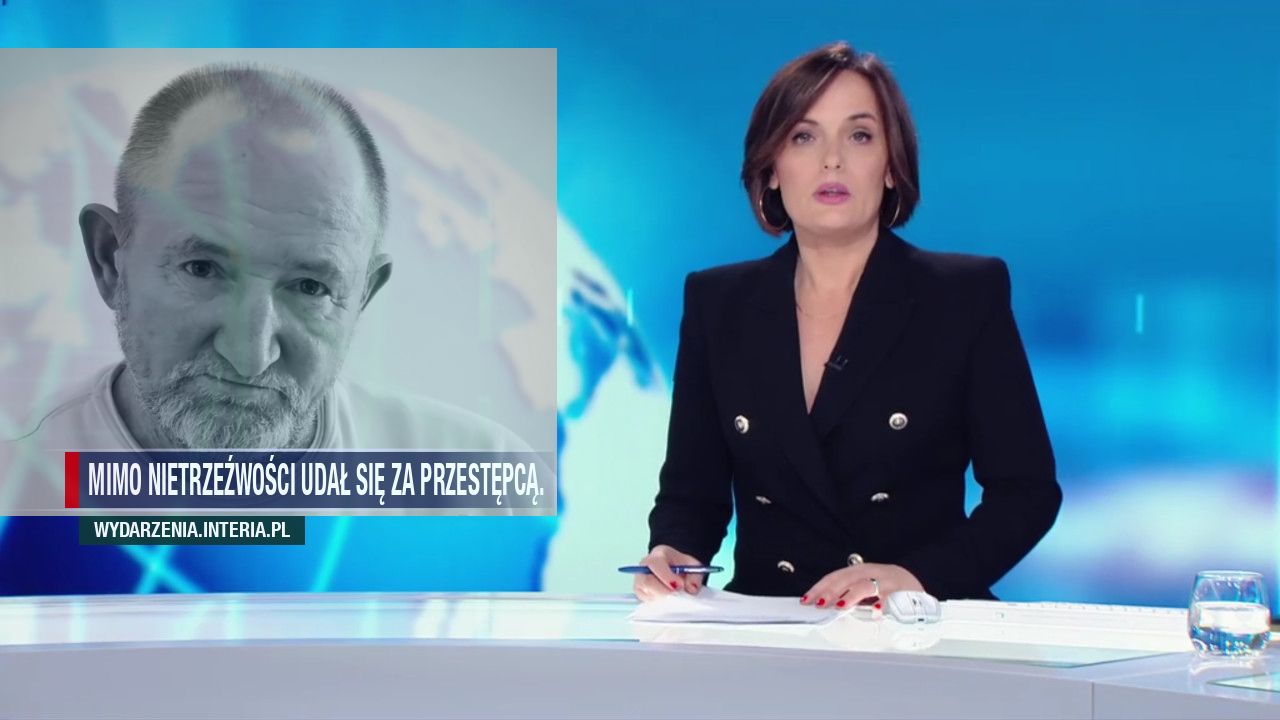 Mimo nietrzeźwości udał się za przestępcą.