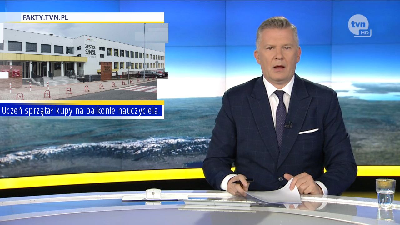 Uczeń sprzątał kupy na balkonie nauczyciela.