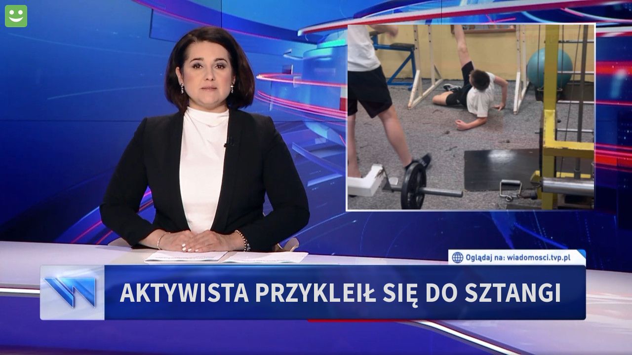 Aktywista przykleił się do sztangi