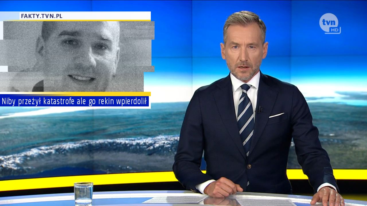 Niby przeżył katastrofe ale go rekin wpierdolił 