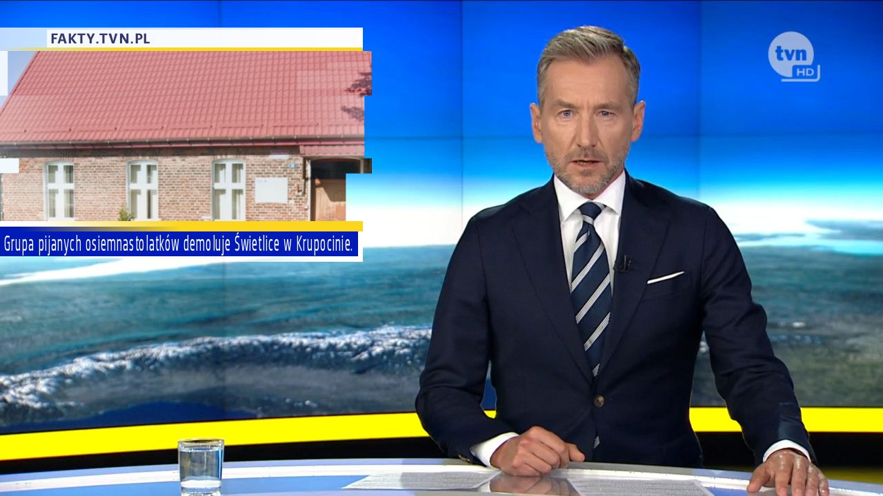 Grupa pijanych osiemnastolatków demoluje Świetlice w Krupocinie. 