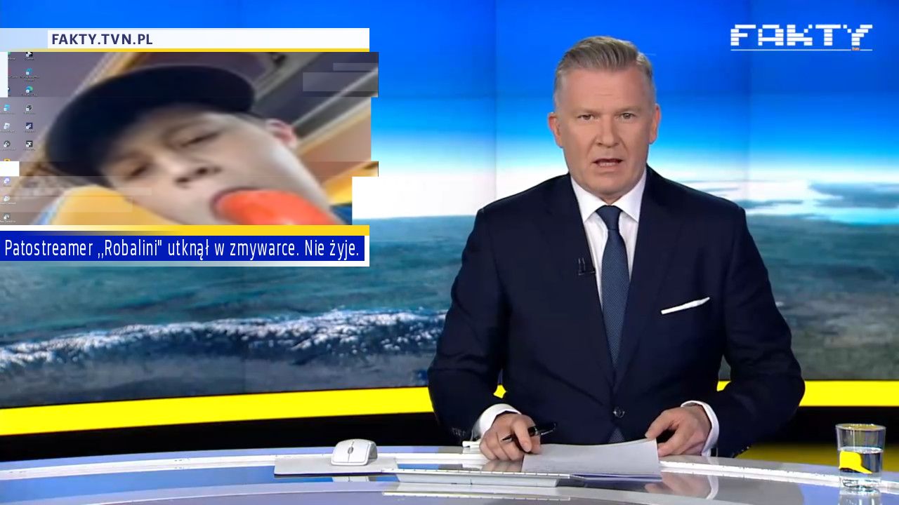 Patostreamer ,,Robalini" utknął w zmywarce. Nie żyje.