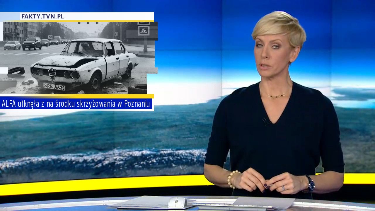 ALFA utknęła z na środku skrzyżowania w Poznaniu