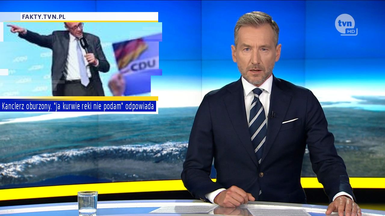 Kanclerz oburzony. "ja kurwie reki nie podam" odpowiada