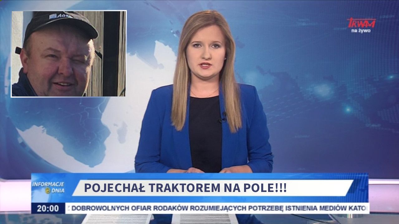 Pojechał traktorem na pole!!!