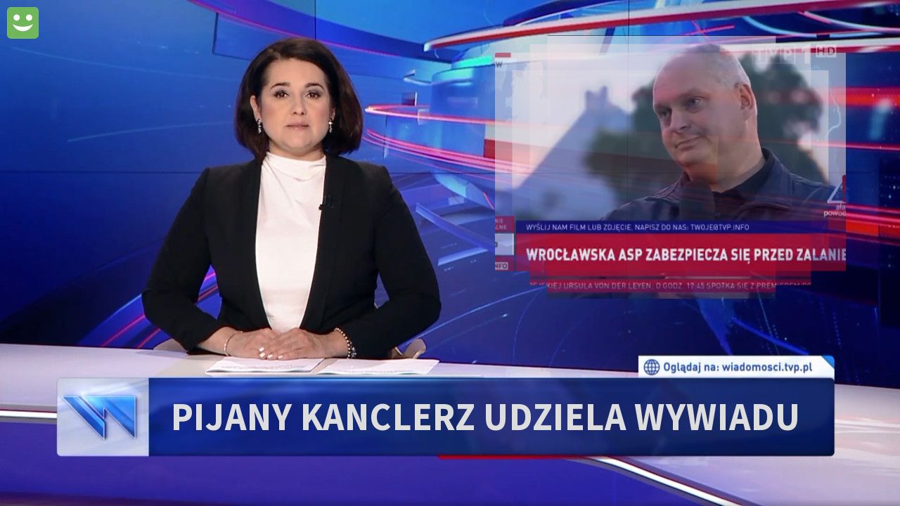Pijany kanclerz udziela wywiadu