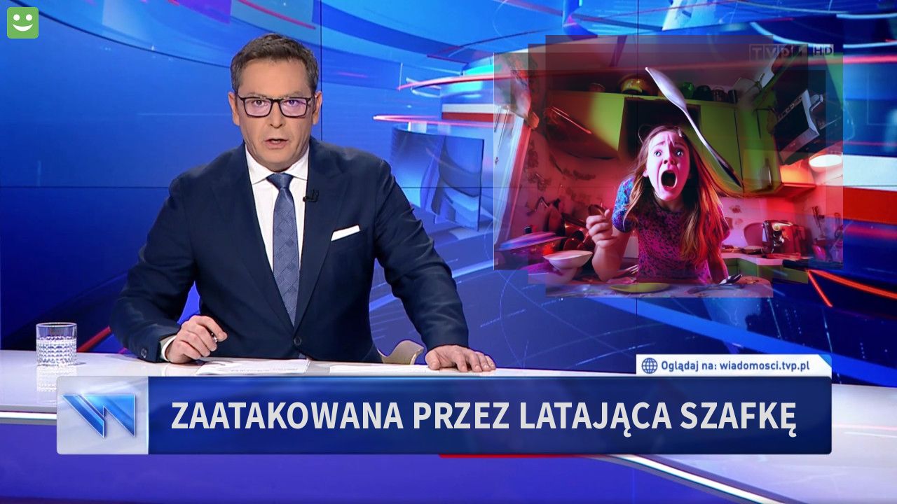 Zaatakowana przez latająca szafkę 