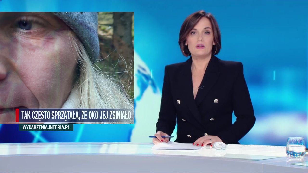 Tak często sprzątała, że oko jej zsiniało