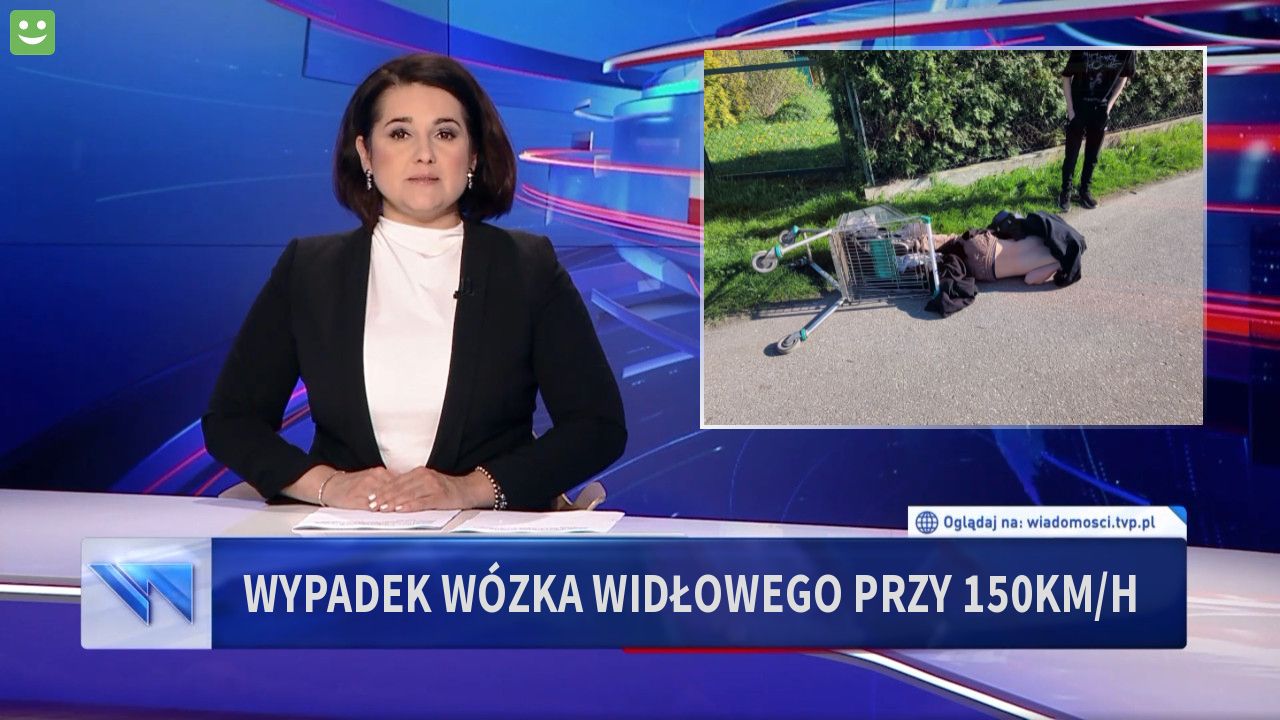 Wypadek wózka widłowego przy 150km/h