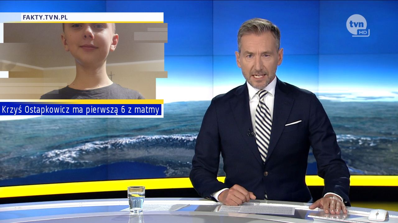 Krzyś Ostapkowicz ma pierwszą 6 z matmy